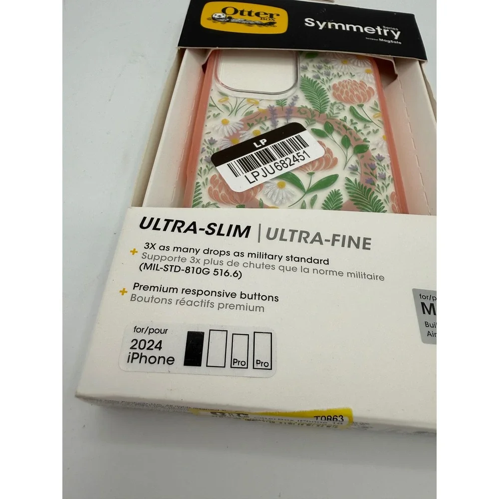 OtterBox Symmetry Case iPhone 16 Pink Floral New MagSafe Slim Protective Cover